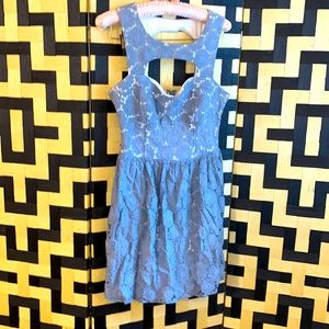Bluish gray lavende cut out mini dress